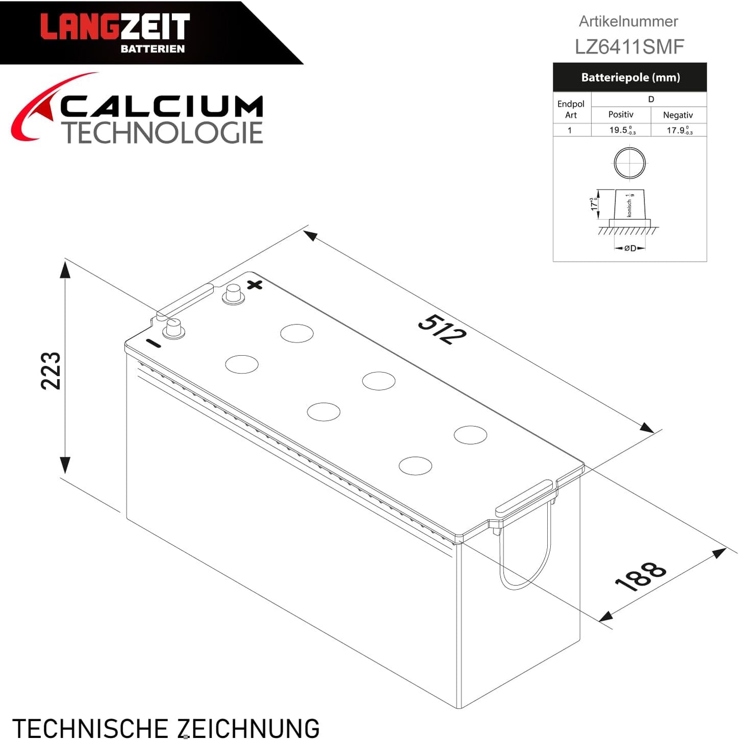 Langzeit LKW Batterie 12V 140Ah 1000A/EN SMF Batterie Verschlossen Starterbatterie Schlepper Traktor Statt 120Ah 125Ah 135Ah