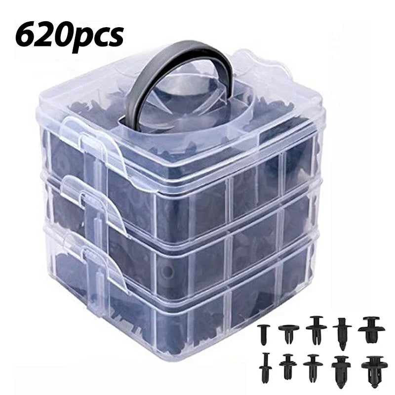 300/620PCS Car Fastener Clips Mixed Car Fasteners Door Trim Panel Auto Bumper Rivet Retainer Push Engine Cover Fender Clip