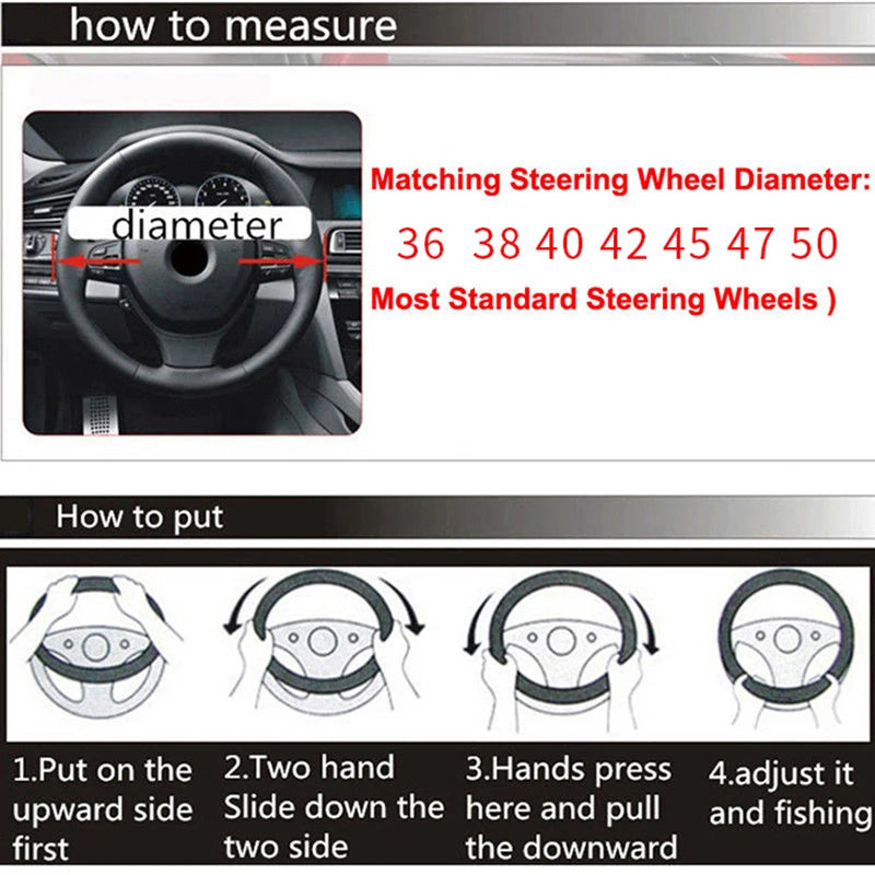 BLUE PU Leather Steering Wheel Covers for Car Bus Truck 36 38 40 42 45 47 50Cm Diameter Auto Steering-Wheel Cover