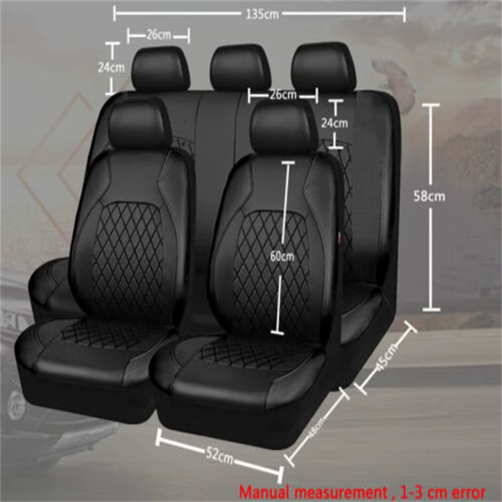 Universal Car Seat Cover PU Leather Car Seat Cushion Full Surround Protective Pad Fits Car Suv Pickup Truck Seat Accessories