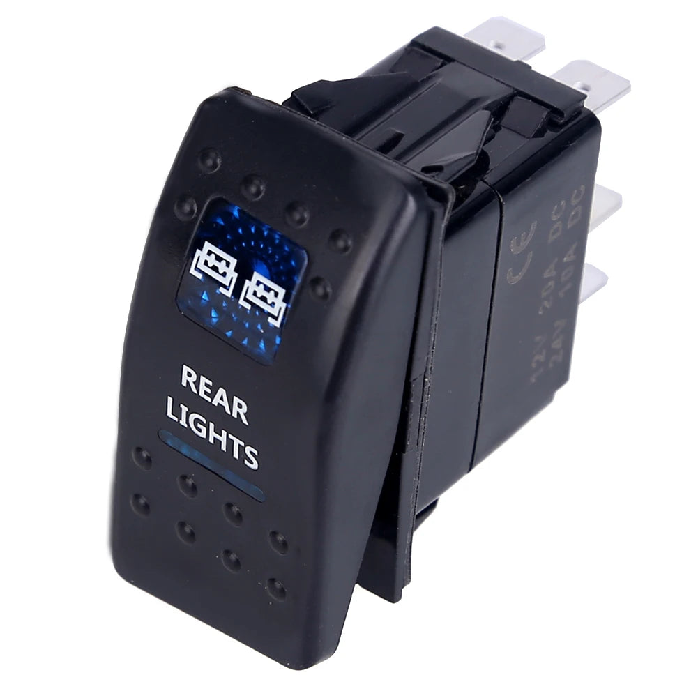 Car Switch Boat Truck Light Toggle Switch Waterproof 12/24V 5Pin Car Light Switch Toggle Rocker Rear Light Switch Car Accessorie