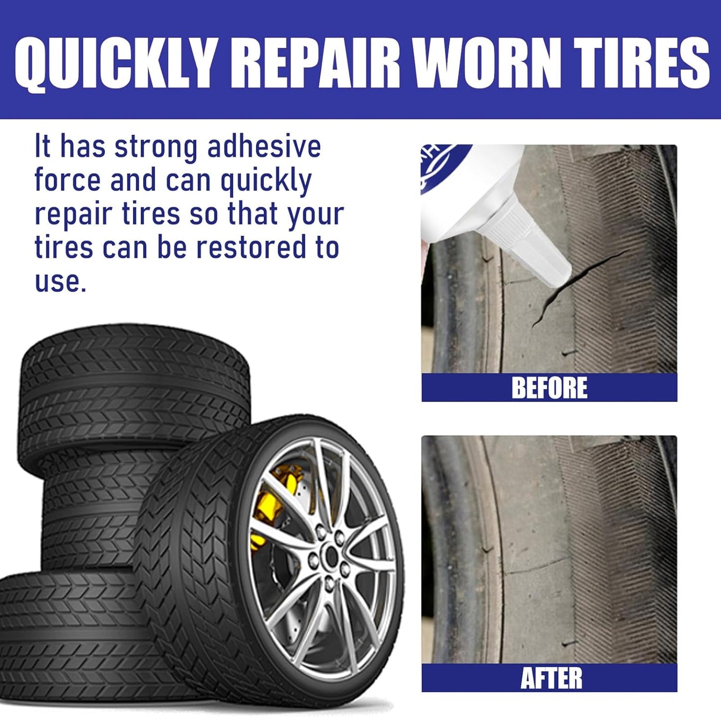 2 Stück Gummikleber, Felgen Reparaturset, Reifenreparaturset, Reifen Reparaturset, Autoreifen Reparaturset, Reifenkleber, Reifendichtmittel Fahrrad, Gummi Kleber, Reifendichtmittel Auto