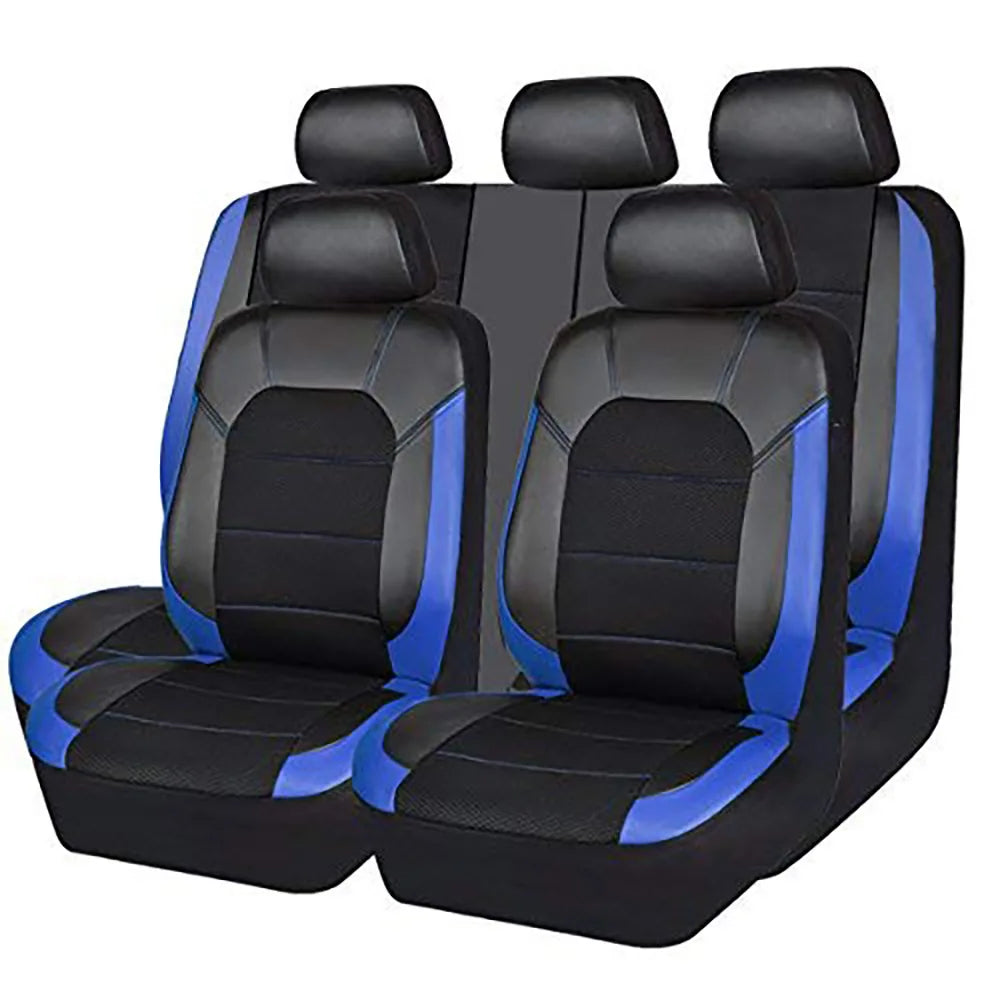 9-Pcs/Set Car Seat Cover Universal PU Leather Car Seat Cushion Front Rear Seat Full Protection Seat Pad for 5-Seater Cars Trucks