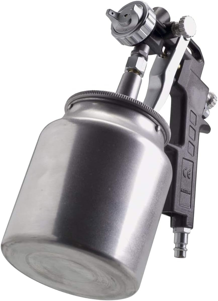FERM Farbspritzpistole Mit Oberbecher – Pneumatisch - 750 Cc – Max. 6 Bar – Einstellbare Sprühleistung
