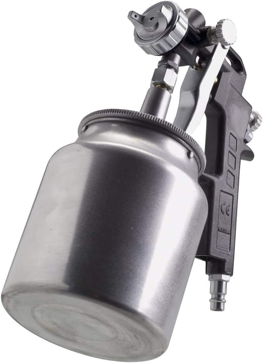 FERM Farbspritzpistole Mit Oberbecher – Pneumatisch - 750 Cc – Max. 6 Bar – Einstellbare Sprühleistung