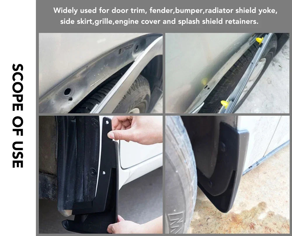 300/50Pcs 8Mm Plastic Fasteners Screws Universal Car Bumper Fender Black Rivets Car Fastener Push Pin Clips Auto Accessories