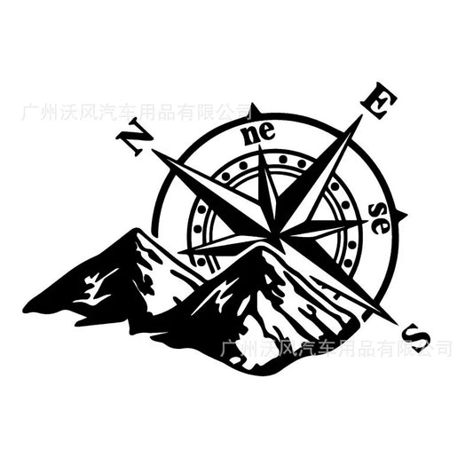Mountain Compass Fashion Laser Colorful Car Decal Auto Body Styling Decoration Sticker Rear Windshield Decals Parts Accessories