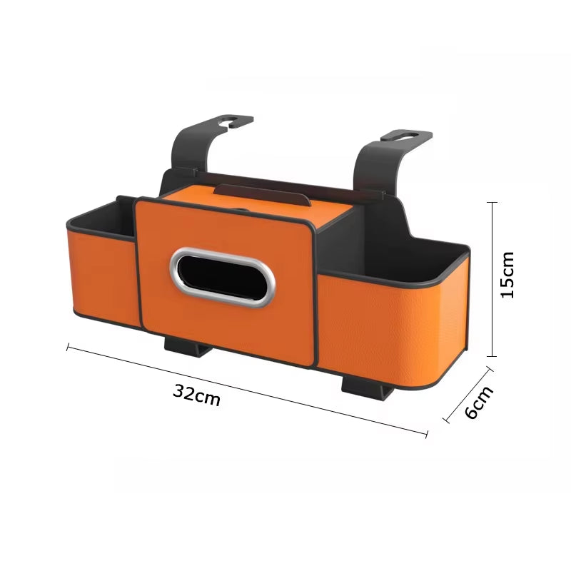 Car Backseat Organizer Multifunction Leather Interior Storage Bag Hanging Seat Back Tissue Water Cup Holder Auto Accessories