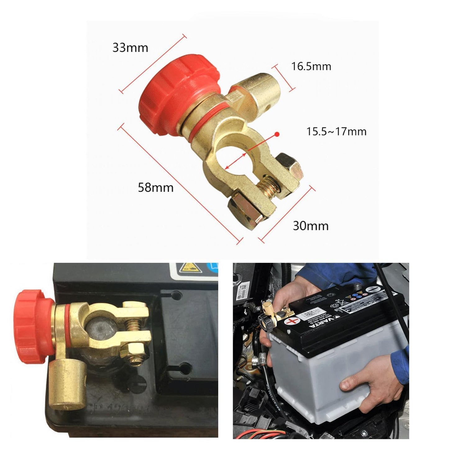 Auto Trennschalter,Batterie Trennschalter 12V/24V,Autobatterie Batterieklemme Schalter,Auto Stromunterbrecher,Autobatterie Schalter,Autobatterie Master Isolator,Hauptstromschalter Für Auto Truck Boot