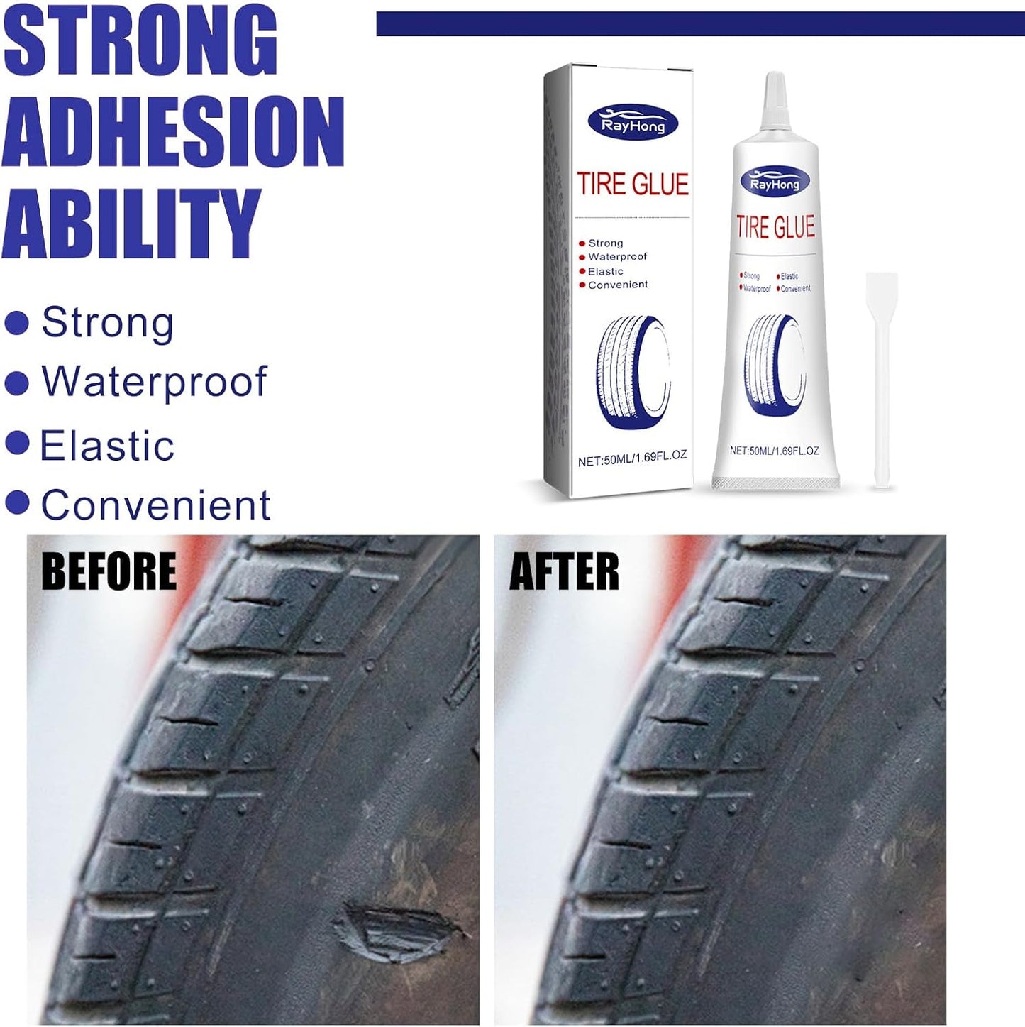 2 Stück Gummikleber, Felgen Reparaturset, Reifenreparaturset, Reifen Reparaturset, Autoreifen Reparaturset, Reifenkleber, Reifendichtmittel Fahrrad, Gummi Kleber, Reifendichtmittel Auto