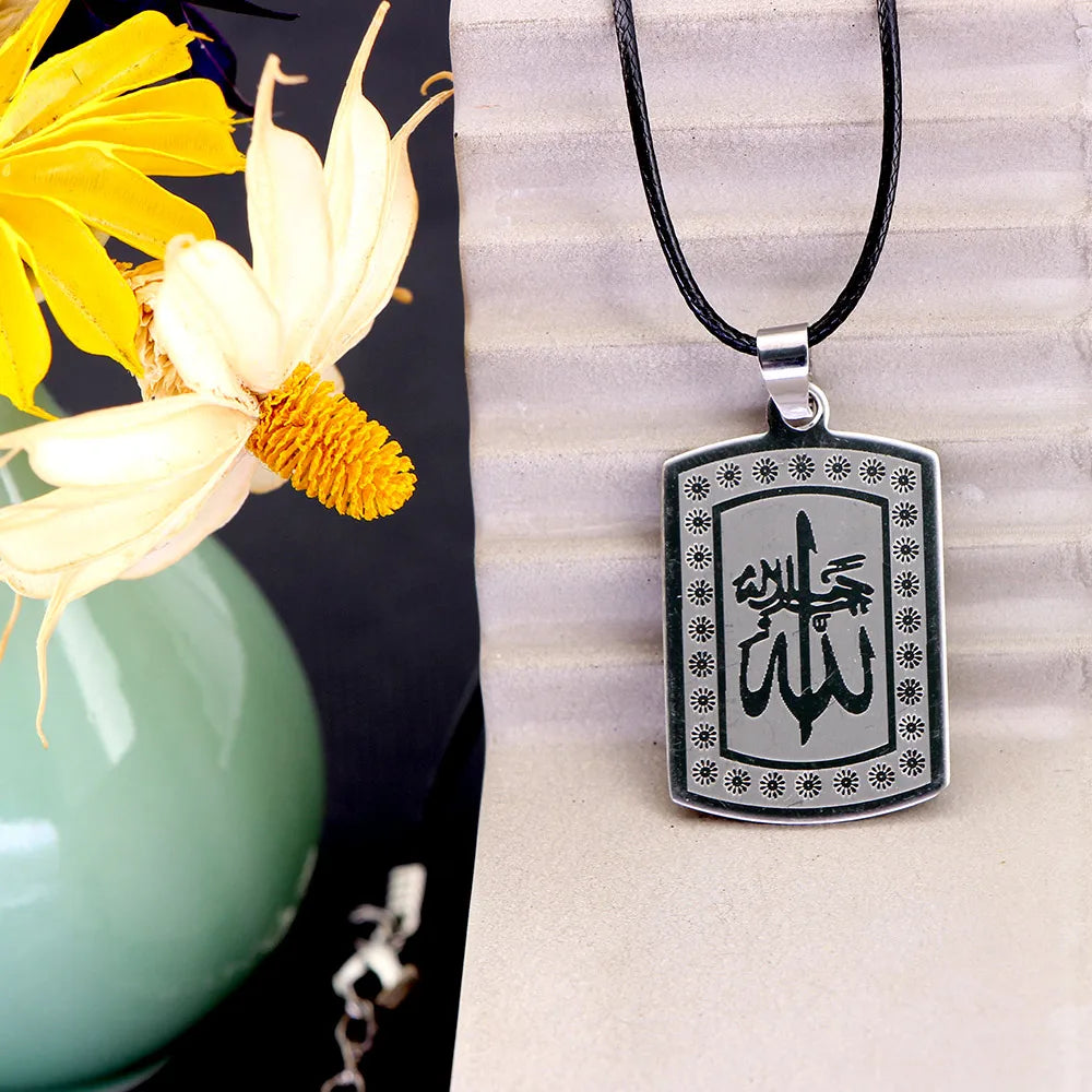 Stainless Steel Muslim Islam Allah Quran Charm Car Pendant Rearview Mirror Decoration Ornaments Auto Accessories