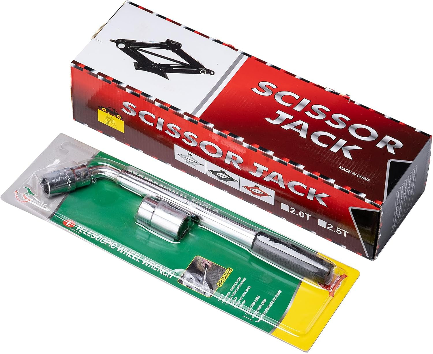 Sevico Wagenheber Mit Radkreuz - Scherenwagenheber Für Auto 2 Tonnen Tragkraft Für Werkstatt Und Hobby | Autoheber-Set - Scherenheber Mit Radschlüssel