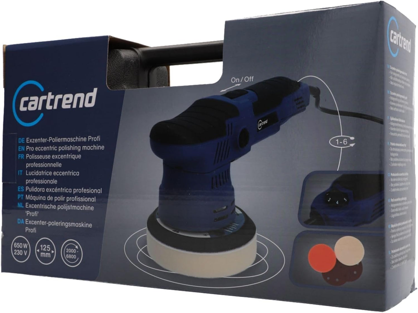 Cartrend Exzenter-Poliermaschine Profi Exzenter-Poliermaschine, Lackschonend Und Hologrammfrei Blau