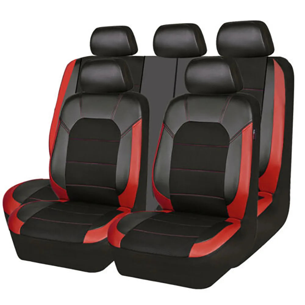9-Pcs/Set Car Seat Cover Universal PU Leather Car Seat Cushion Front Rear Seat Full Protection Seat Pad for 5-Seater Cars Trucks