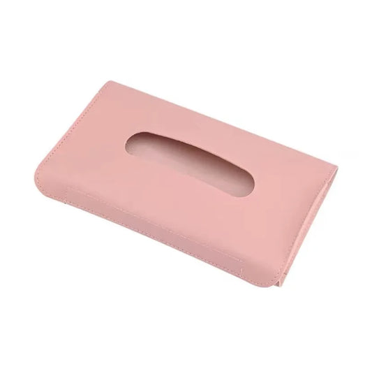 2 Colors Tissue Box PU Leather Car Sun Visor Hanging Holder Car Tissue Boxes Auto Interior Storage Decoration Accessories