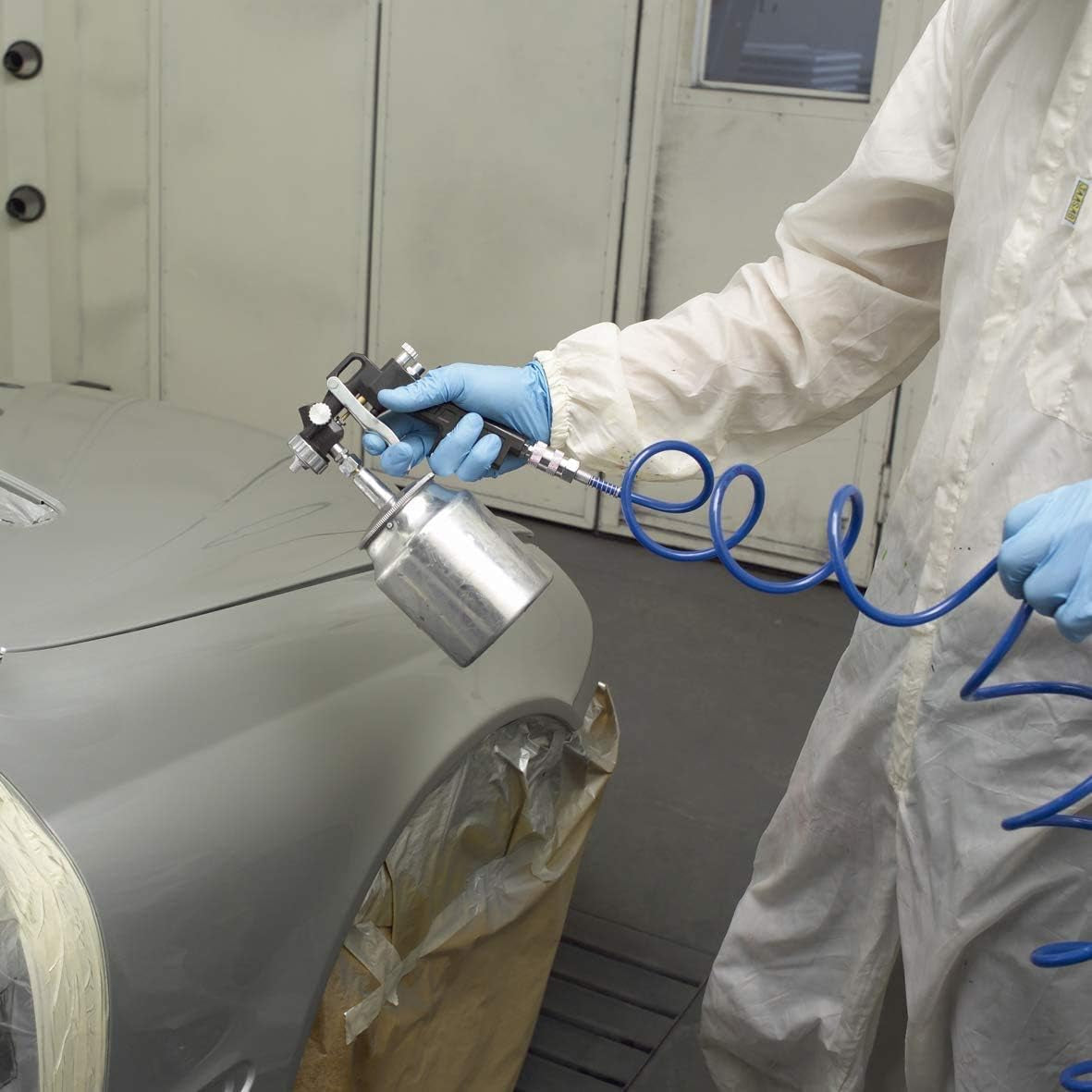 FERM Farbspritzpistole Mit Oberbecher – Pneumatisch - 750 Cc – Max. 6 Bar – Einstellbare Sprühleistung