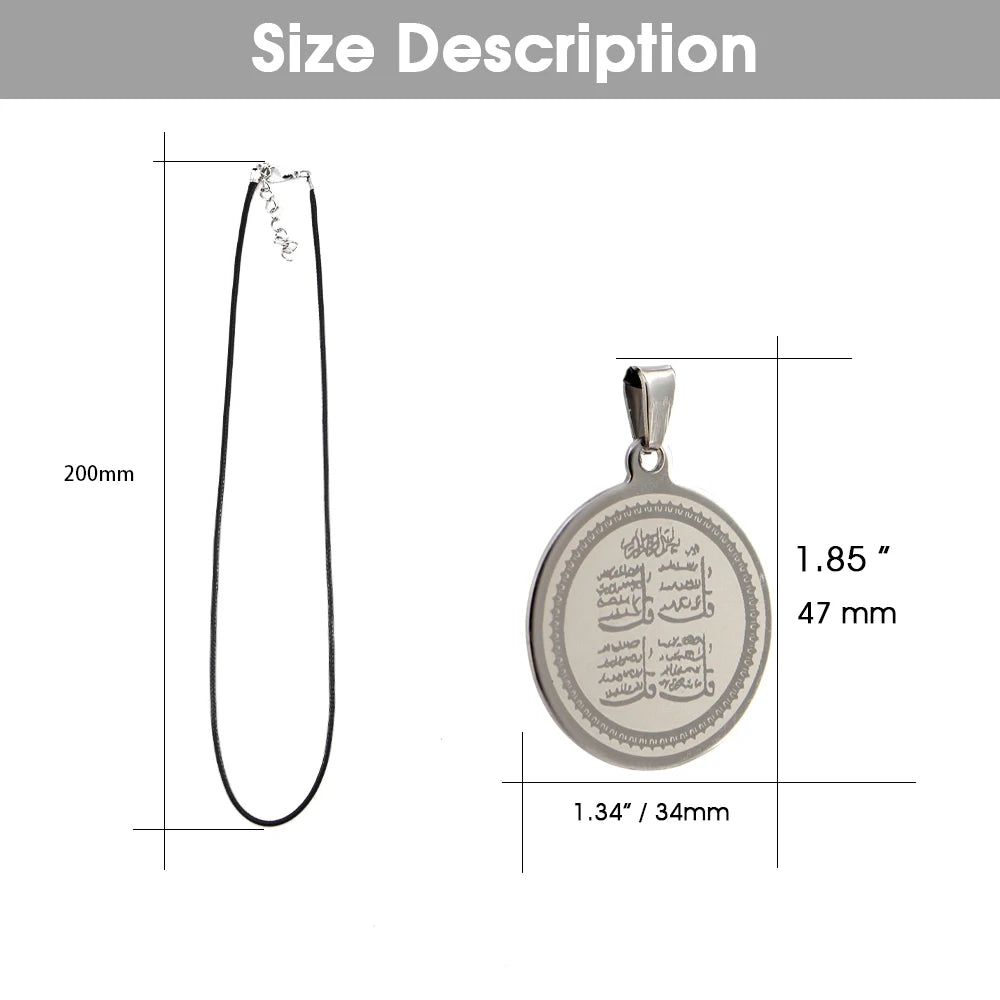 Stainless Steel Muslim Islam Allah Quran Charm Car Pendant Rearview Mirror Decoration Ornaments Auto Accessories