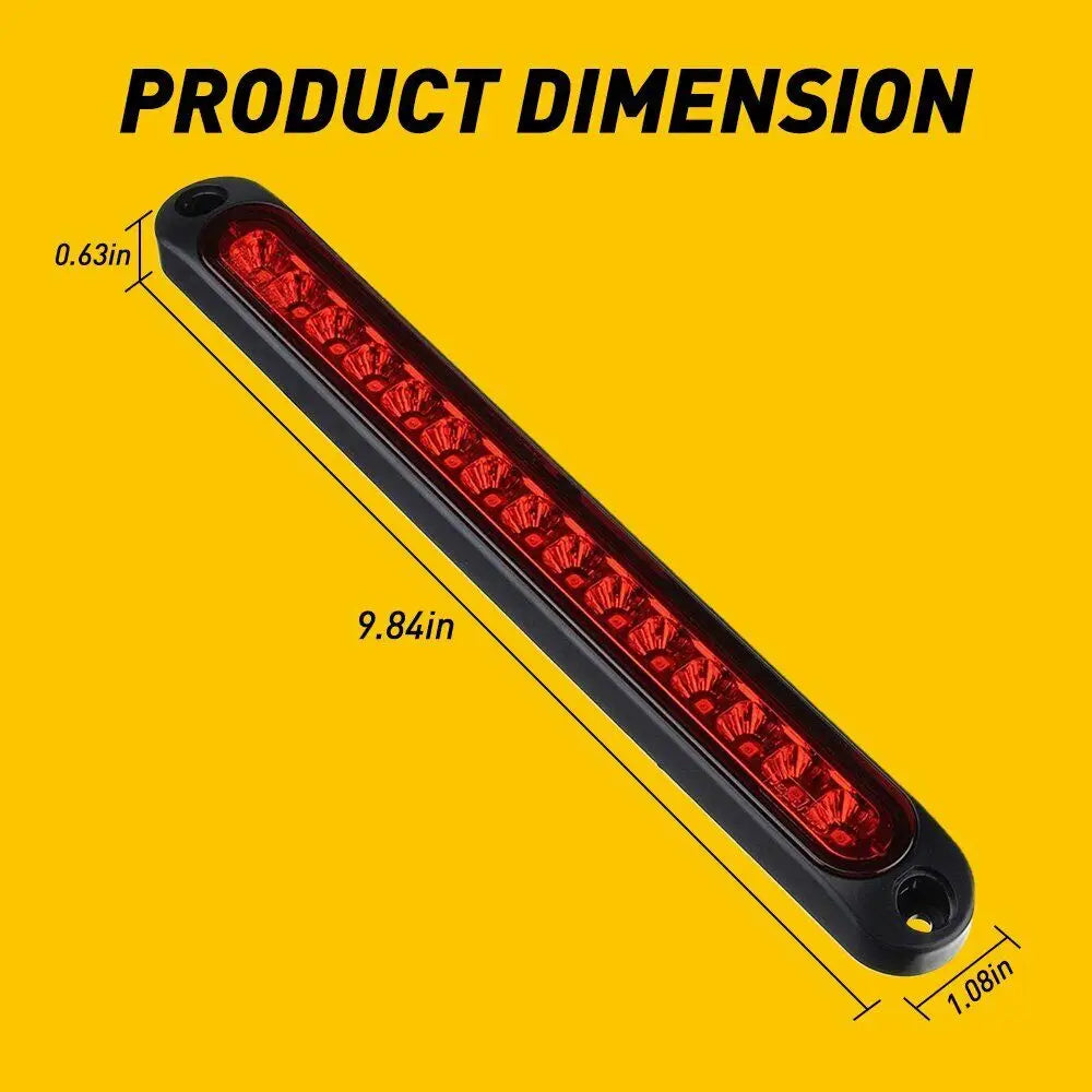 Universal LED Tail Rear Lamp for Trailer Truck Lorry Pickup - Brake/Stop/Turn Lights 12V-24V 15LED 25CM Light Bar Strip