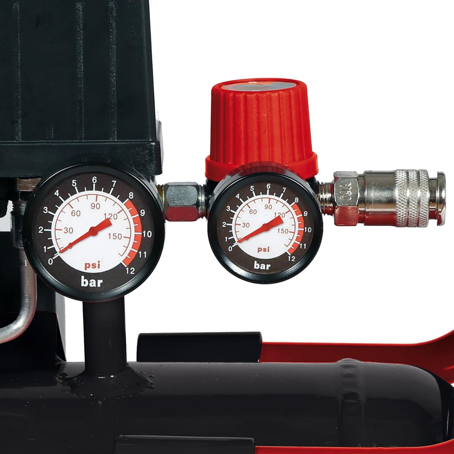 Einhell Kompressor TE-AC 270/50 Silent plus (1500 W., Max. 8 Bar, 50 L-Tank, 270 L/Min Ansaugleistung, Motordrehzahl 1450 Min^-1, Druckminderer, Manometer, Ölfrei)