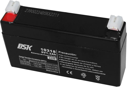 - 6V 1,3Ah Blei-Säure-Akku, Ideal Für Alarmanlagen, USV, Kommunikationssysteme, Sicherheitssysteme Und Elektrisches Kinderspielzeug. Wiederaufladbarer Akku, Schwarz, 10318