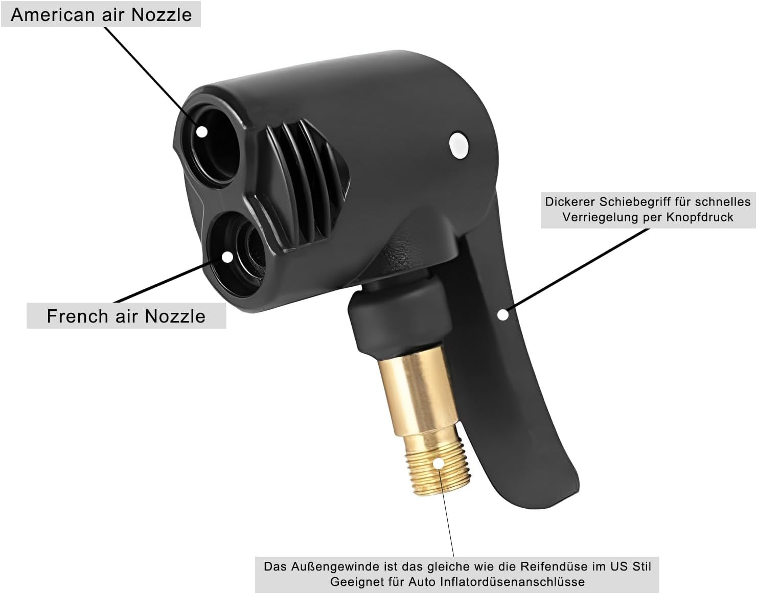 Reifenluftfutter, Autoventil Hebelstecker, Autoventil Adapter, Geeignet Für Autos, Motorräder, Fahrräder