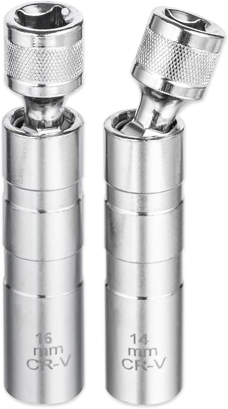 Zündkerzenschlüssel 14Mm Und 16Mm, 2 Stück Magnet Universal Flexibel Zündkerzenschlüssel Satz Werkzeuge Zum Entfernen Für Die Autoreparatur