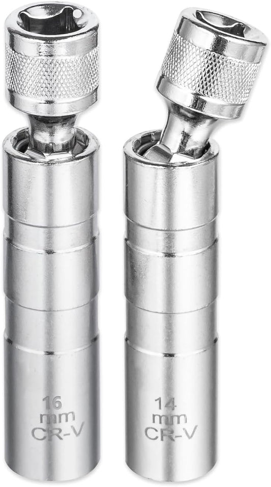 Zündkerzenschlüssel 14Mm Und 16Mm, 2 Stück Magnet Universal Flexibel Zündkerzenschlüssel Satz Werkzeuge Zum Entfernen Für Die Autoreparatur