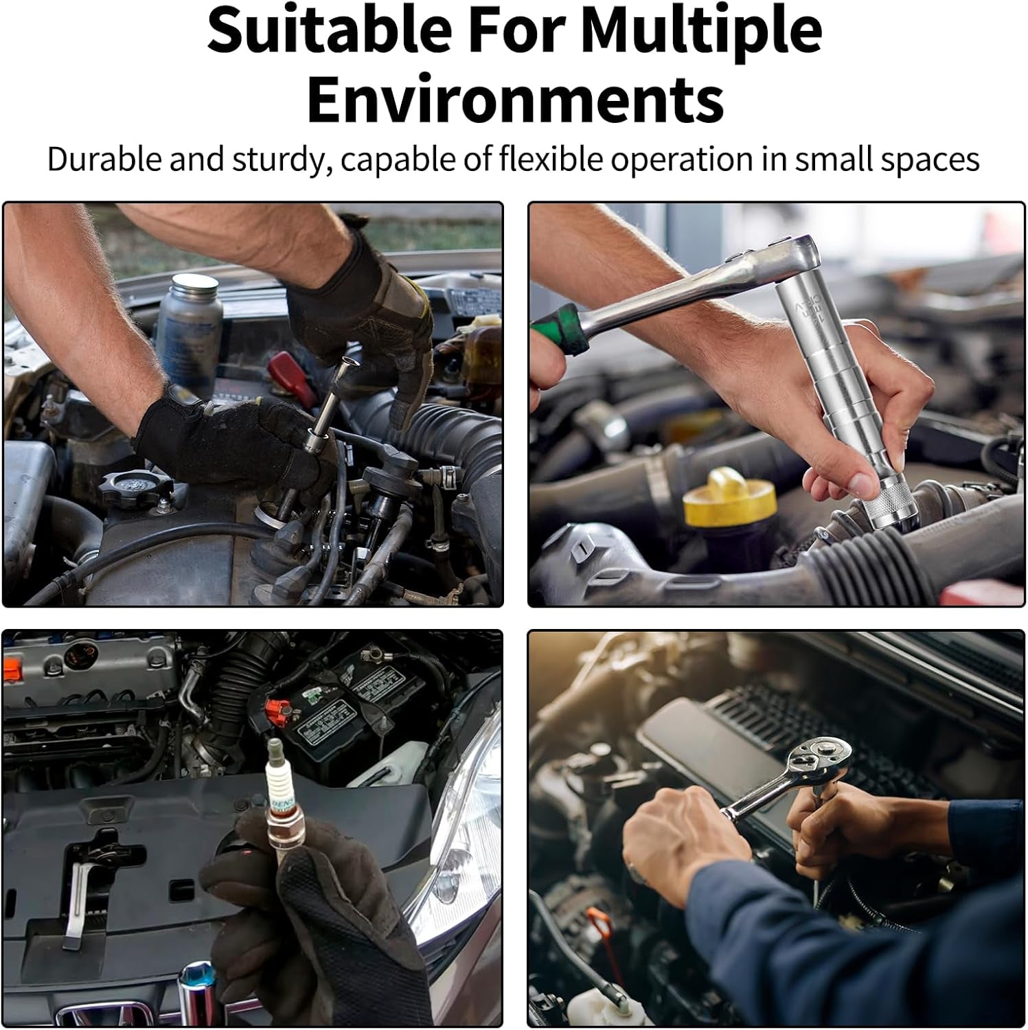 Zündkerzenschlüssel 14Mm Und 16Mm, 2 Stück Magnet Universal Flexibel Zündkerzenschlüssel Satz Werkzeuge Zum Entfernen Für Die Autoreparatur