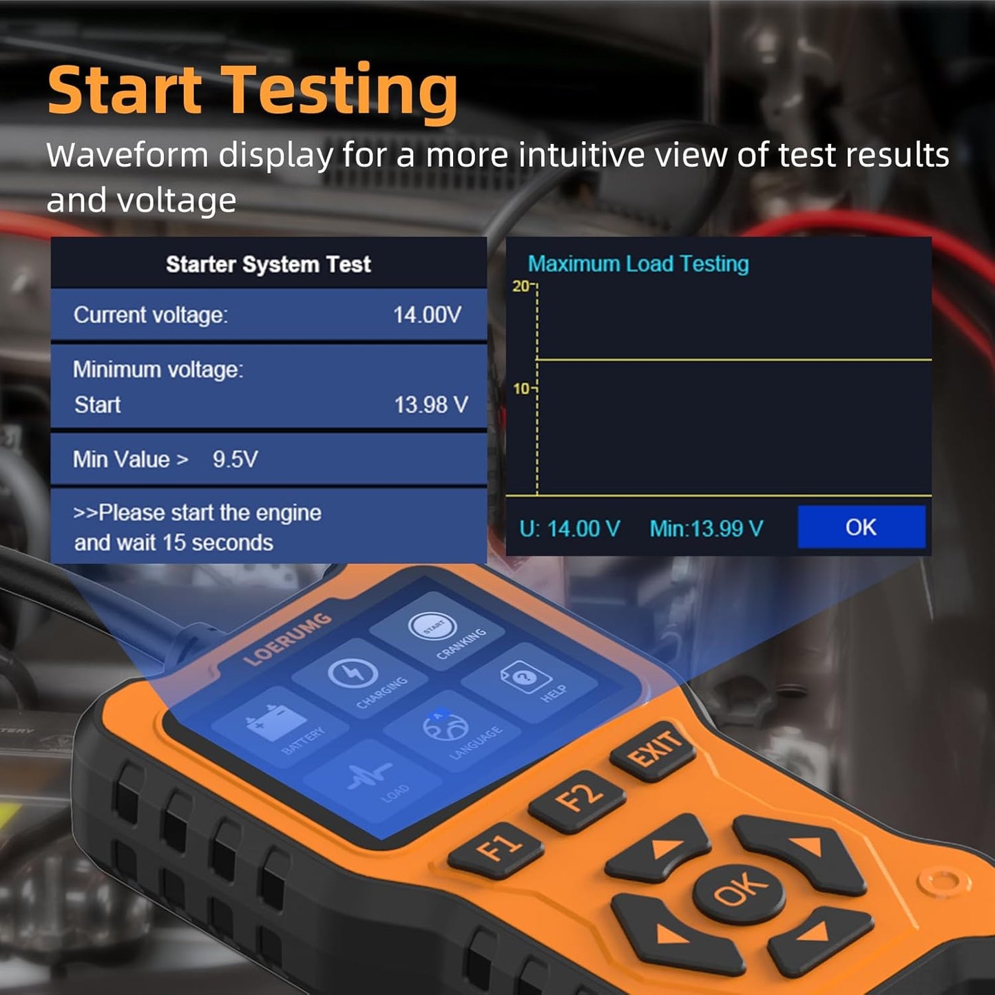 Car Battery Tester 12V 24V Load Tester,100-2000Cca Automotive Alternator Tester Battery Analyzer Digital Charg System Tester Scan Tool Crank System Tester for Truck Marine Motorcycle SUV Boat.