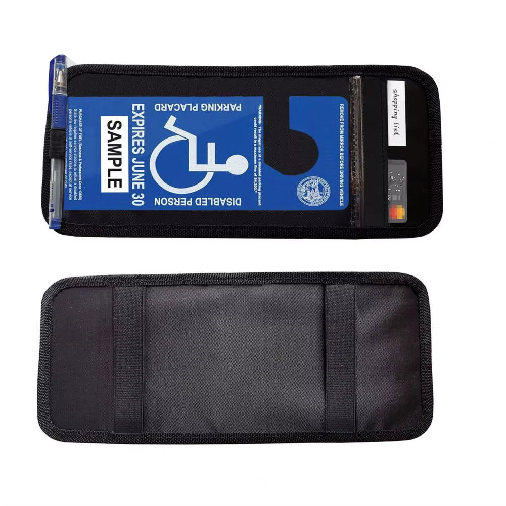 Handicap Placard Holder Disabled Parking Permit Sign Protector Universal Car Visor Auto Card Clip with Pen Holder Car Accessory