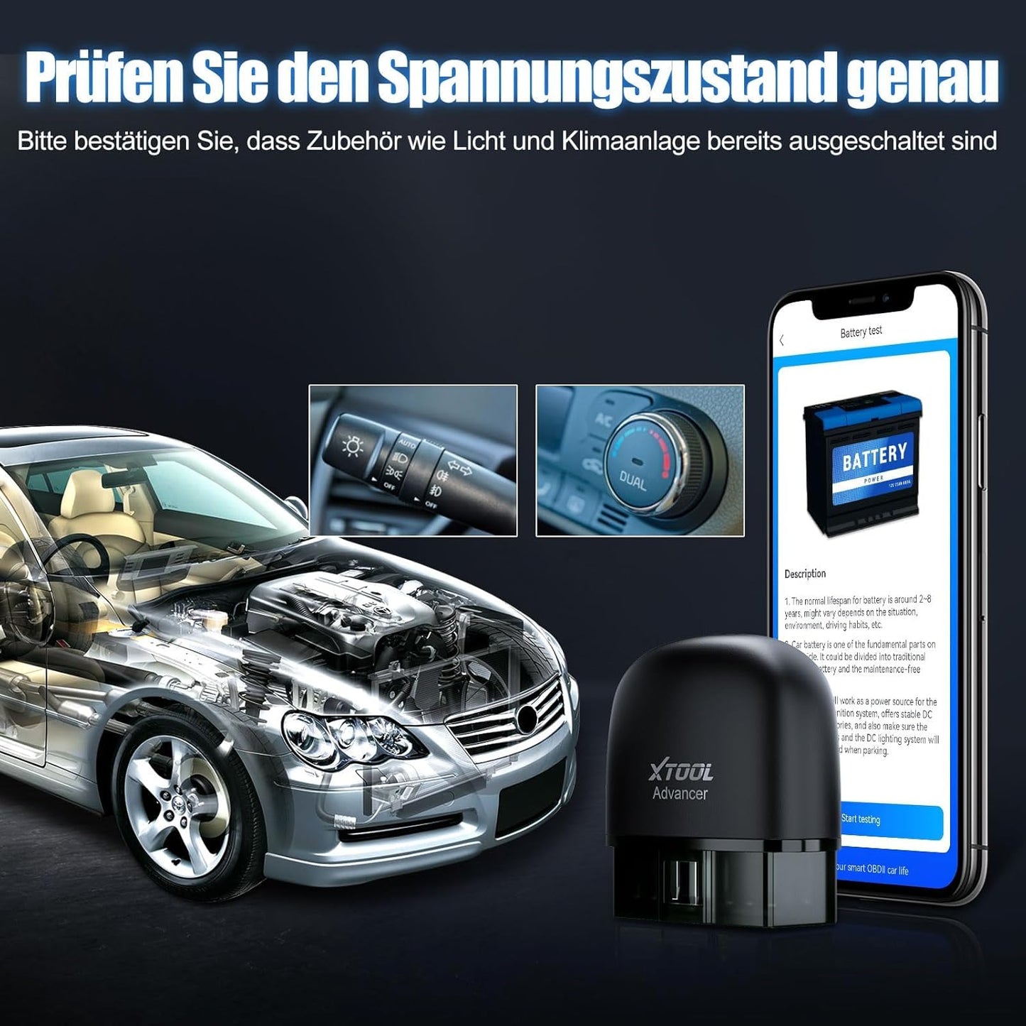 XTOOL AD20 Pro OBD2 Diagnosegerät Auto Scanner Alle System Scan, Obd2 Auslesegerät Mit Dtc-Definition, Öl-Reset, 15+ Sprachen, Spannungserkennung, Lebenslange Kostenlose Updates, Für Ios Und Android