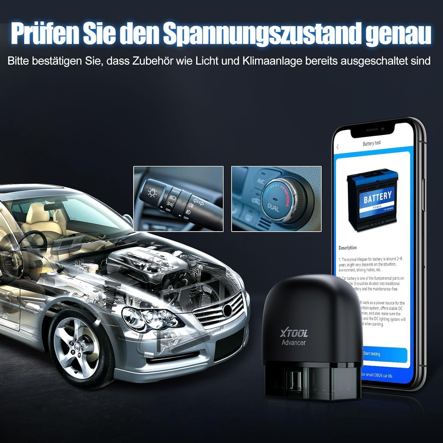 XTOOL AD20 Pro OBD2 Diagnosegerät Auto Scanner Alle System Scan, Obd2 Auslesegerät Mit Dtc-Definition, Öl-Reset, 15+ Sprachen, Spannungserkennung, Lebenslange Kostenlose Updates, Für Ios Und Android