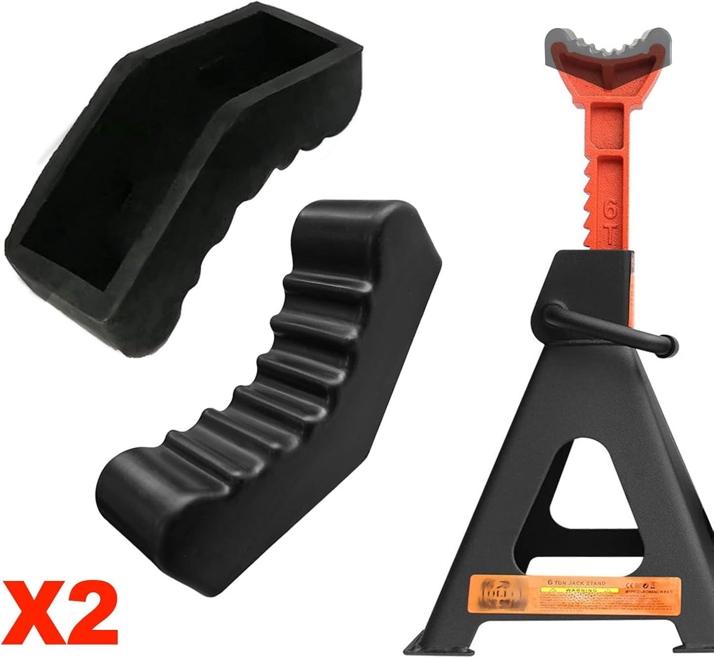 2 Stück Unterstellböcke Wagenheber Gummiauflage Gummipuffer Gummiblock Abstellböcke Für 3Ton Schützt Auto SUV Pkw LKW Vor Kratzern