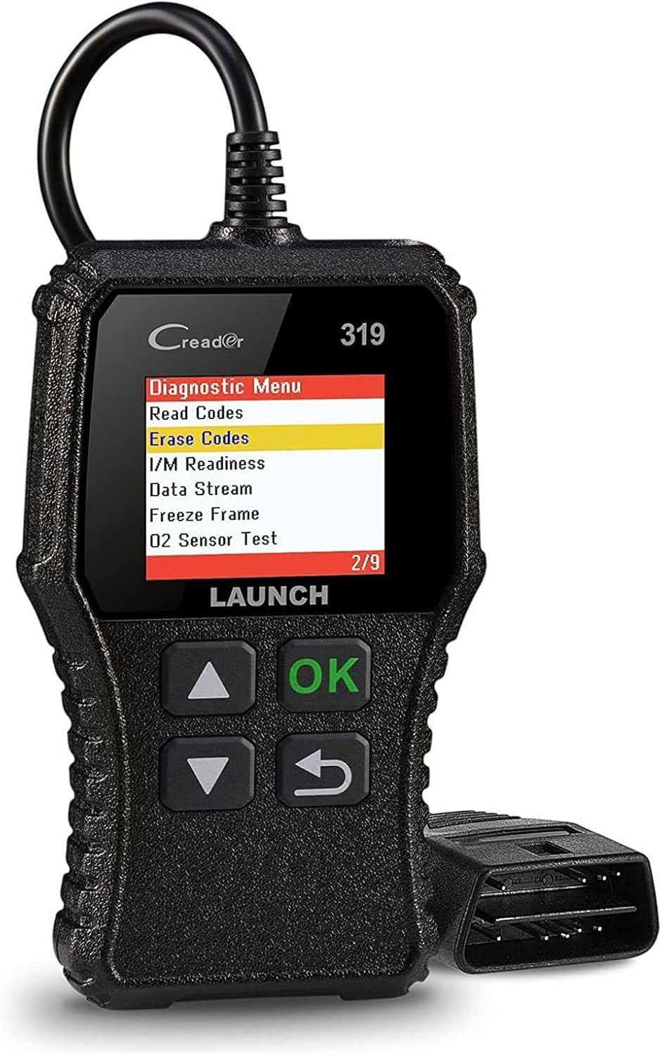 LAUNCH CR319 OBD2 Diagnosegerät OBD Fahrzeug Code-Scanner Fehlercodeleser Unterstützt Alle Autos Mit Obdii/Eobd/Can-Modi Und 16-Pin Obdii-Schnittstelle O2-Sensor / Evap-Test