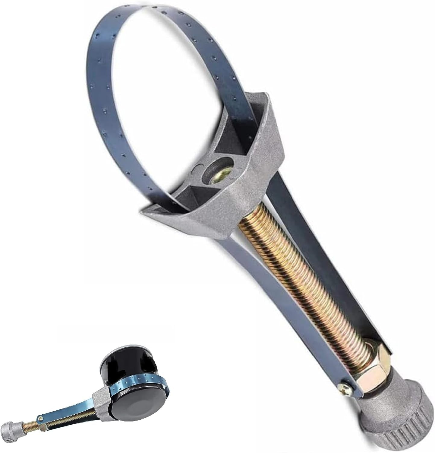 Ölfilterschlüssel Mit Metallband,Riemenschlüssel Zum Entfernen,Ölfilter Ausbau Werkzeugriemen Schlüsseldurchmesser Einstellbar,Verstellbares Ölfilter-Entfernungswerkzeug Für Öl,Auto,Lkw,60Mm Bis 120Mm