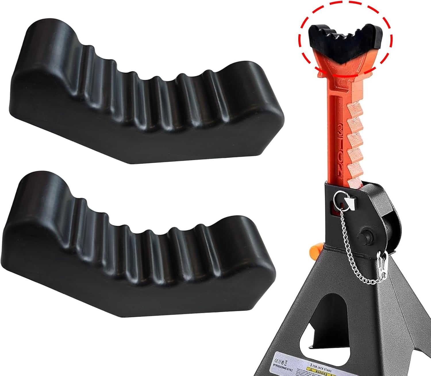 2 Stück Unterstellböcke Wagenheber Gummiauflage Gummipuffer Gummiblock Abstellböcke Für 3Ton Schützt Auto SUV Pkw LKW Vor Kratzern