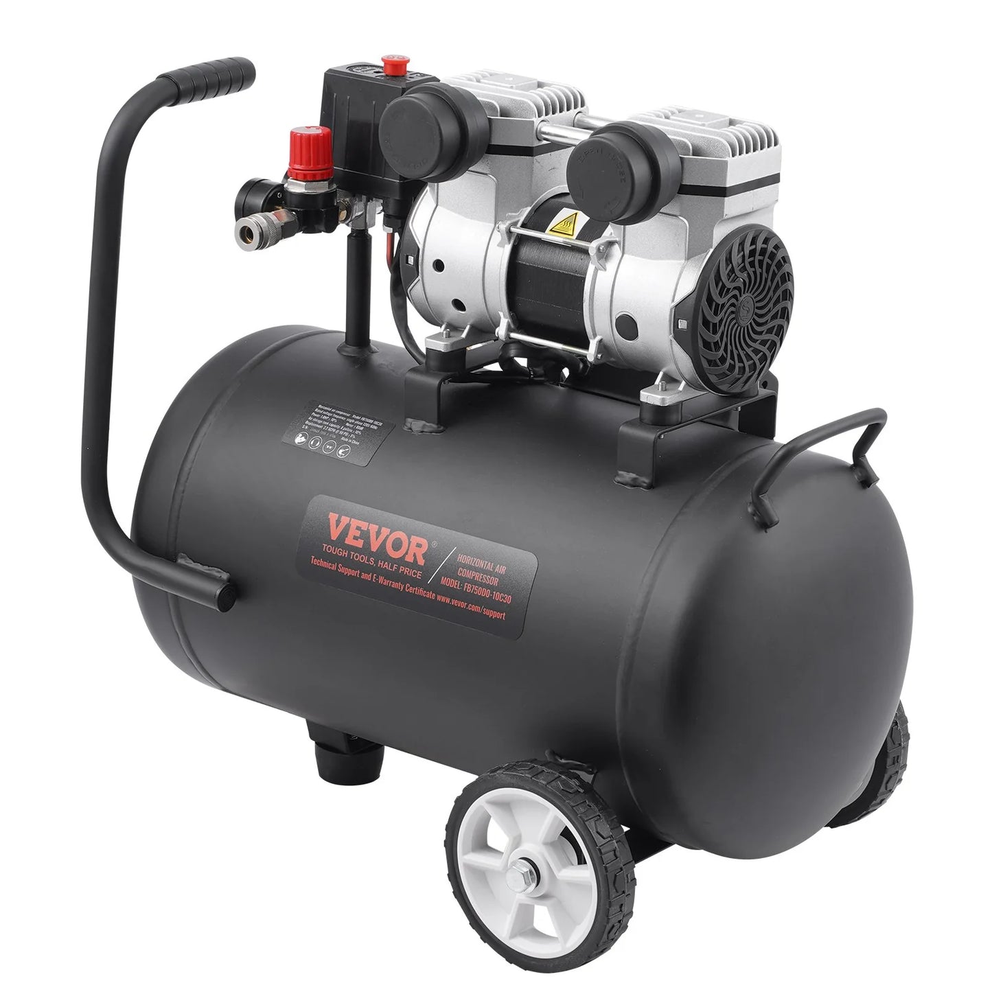 VEVOR Air Compressor Compact Portable Oil Free Compressor 8 Gallon 90 PSI
