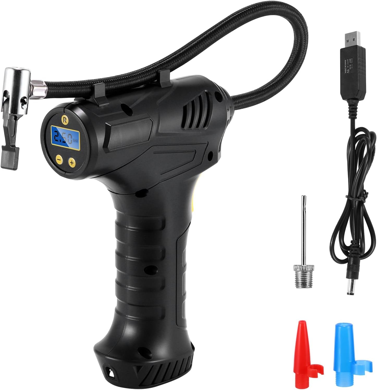 Luftpumpe Für Autoreifen, Kabellos, Elektrische Reifenpumpe, 150 PSI, Tragbar, Elektrische Pumpe Für Autoreifen Mit Led-Licht, Für Motorrad Bike Ball, 168CQJ