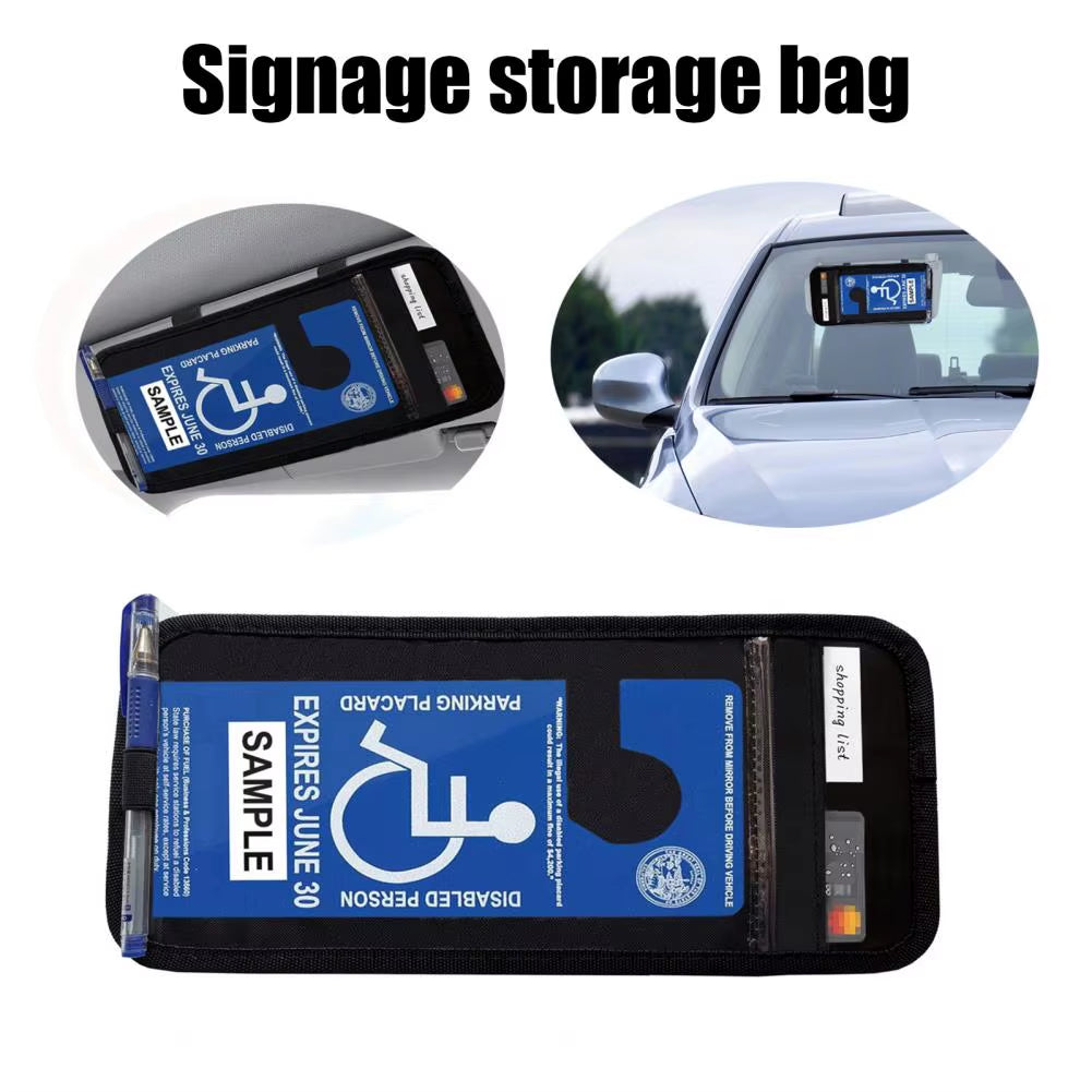 Handicap Placard Holder Disabled Parking Permit Sign Protector Universal Car Visor Auto Card Clip with Pen Holder Car Accessory