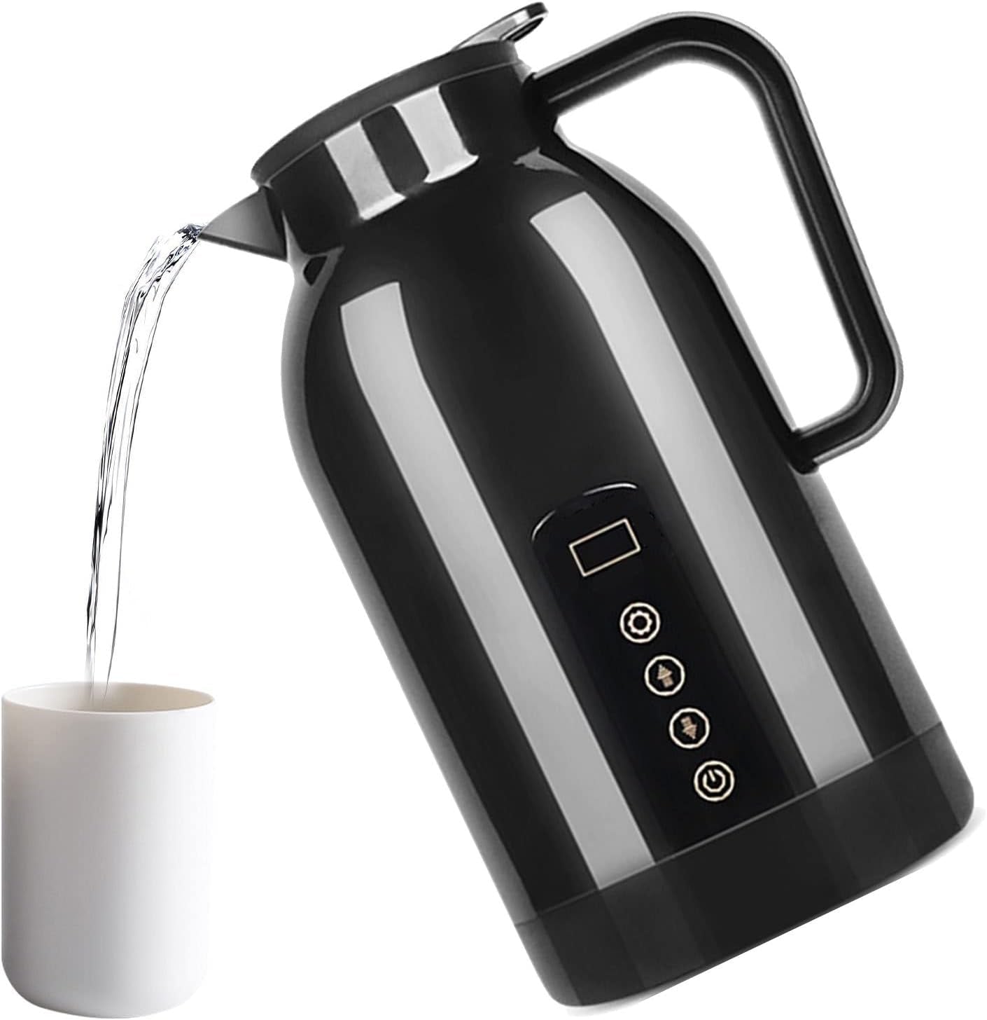 Auto Reisewasserkocher | Hitzebeständiger Wasserkocher Fürs Auto | 1150 Ml 12 V / 24 V Heizbecher Für Auto Stark Versiegelnde Touchscreen-Temperaturregelung Für Wasserkaffee