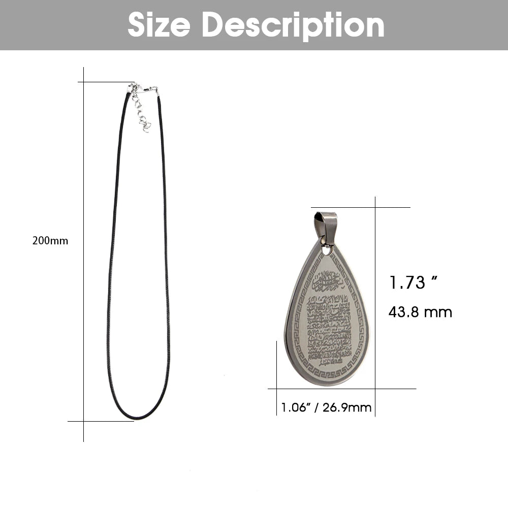 Stainless Steel Muslim Islam Allah Quran Charm Car Pendant Rearview Mirror Decoration Ornaments Auto Accessories