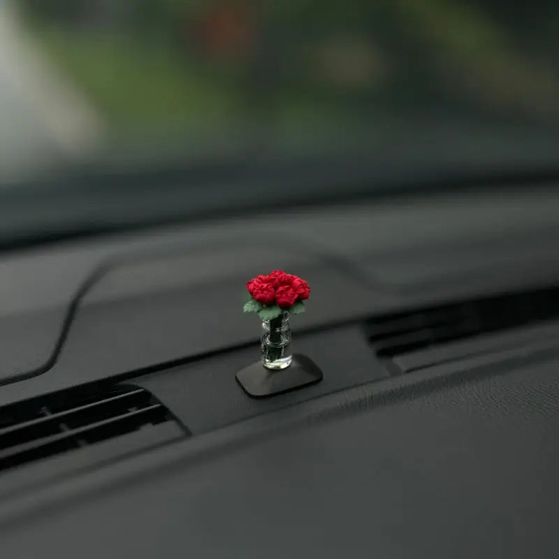 Cute Car Interior Decoration Mini Rose Sunflower Vase Auto Center Console Decoration Ornaments for Car Gifts Accessories